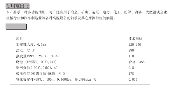 英吉高温高速润滑脂性能